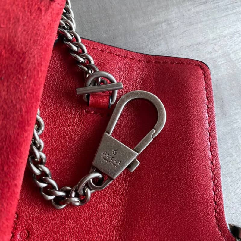 Gucci Dionysus GG Supreme Super Mini Bag Replica Gray Red 476432