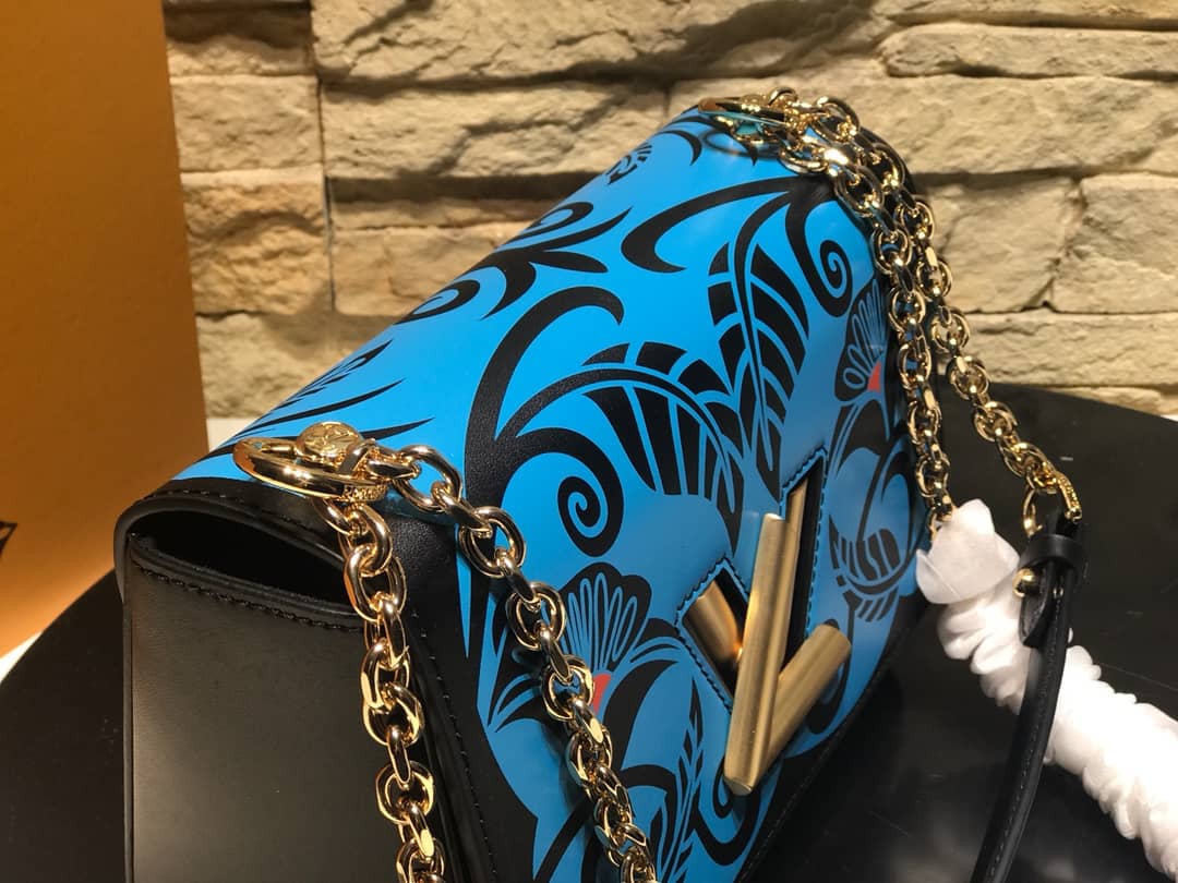 Louis Vuitton Twist MM Bag Blue M50296 Replica