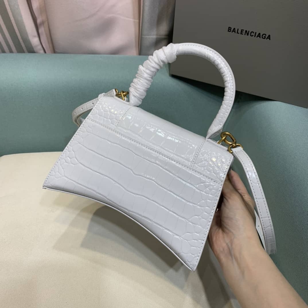 Balenciaga Hourglass Leather Top Handle Replica Bag