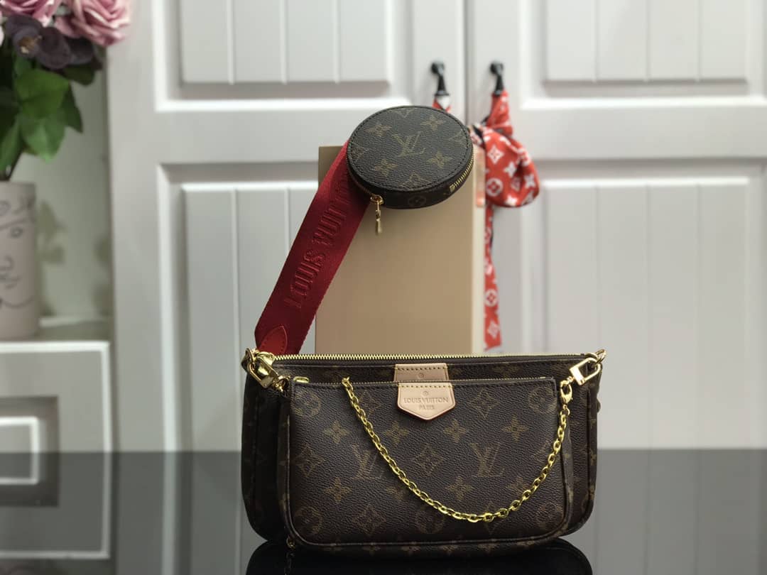 Louis Vuitton Monogram Canvas Multi Pochette Replica Red M44823