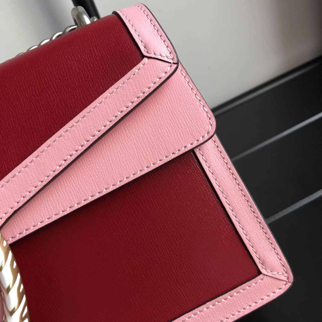 Gucci Dionysus Dupe GG Supreme Dionysus Chain Shoulder Bag Replica Red 400249
