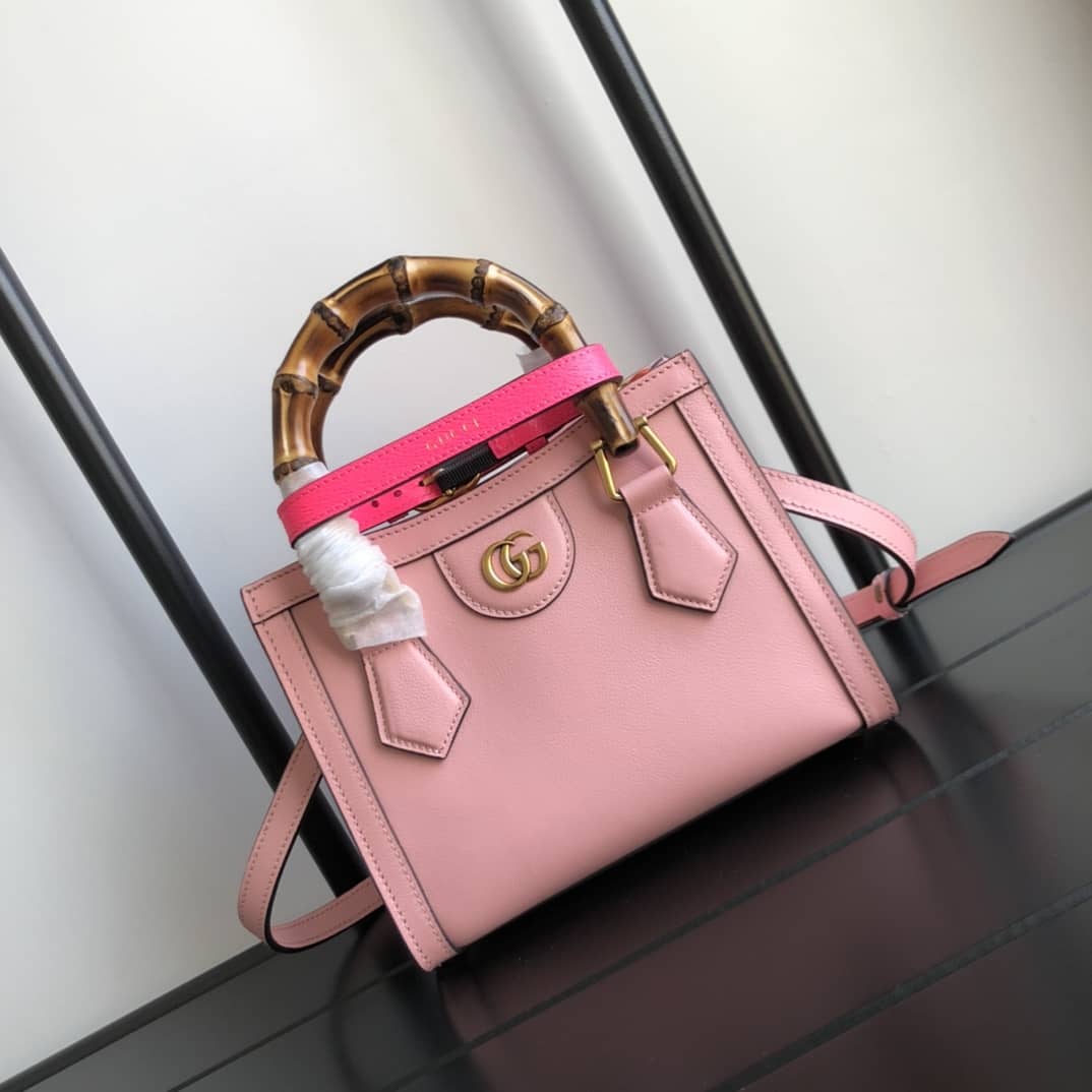 Gucci Diana Mini Bamboo Tote Bag Replica Pink 655661