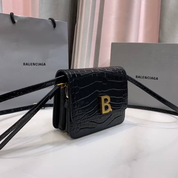 Balenciaga Crocodile Embossed Box Replica Shoulder Bag