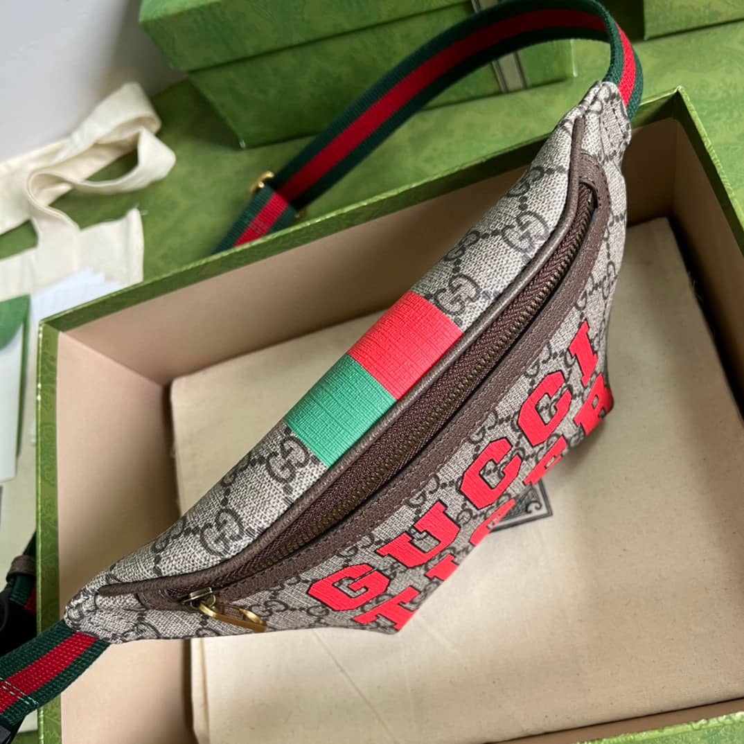 Gucci Supreme Canvas Tiger GG Belt Bag Beige Ebony 675181 Replica