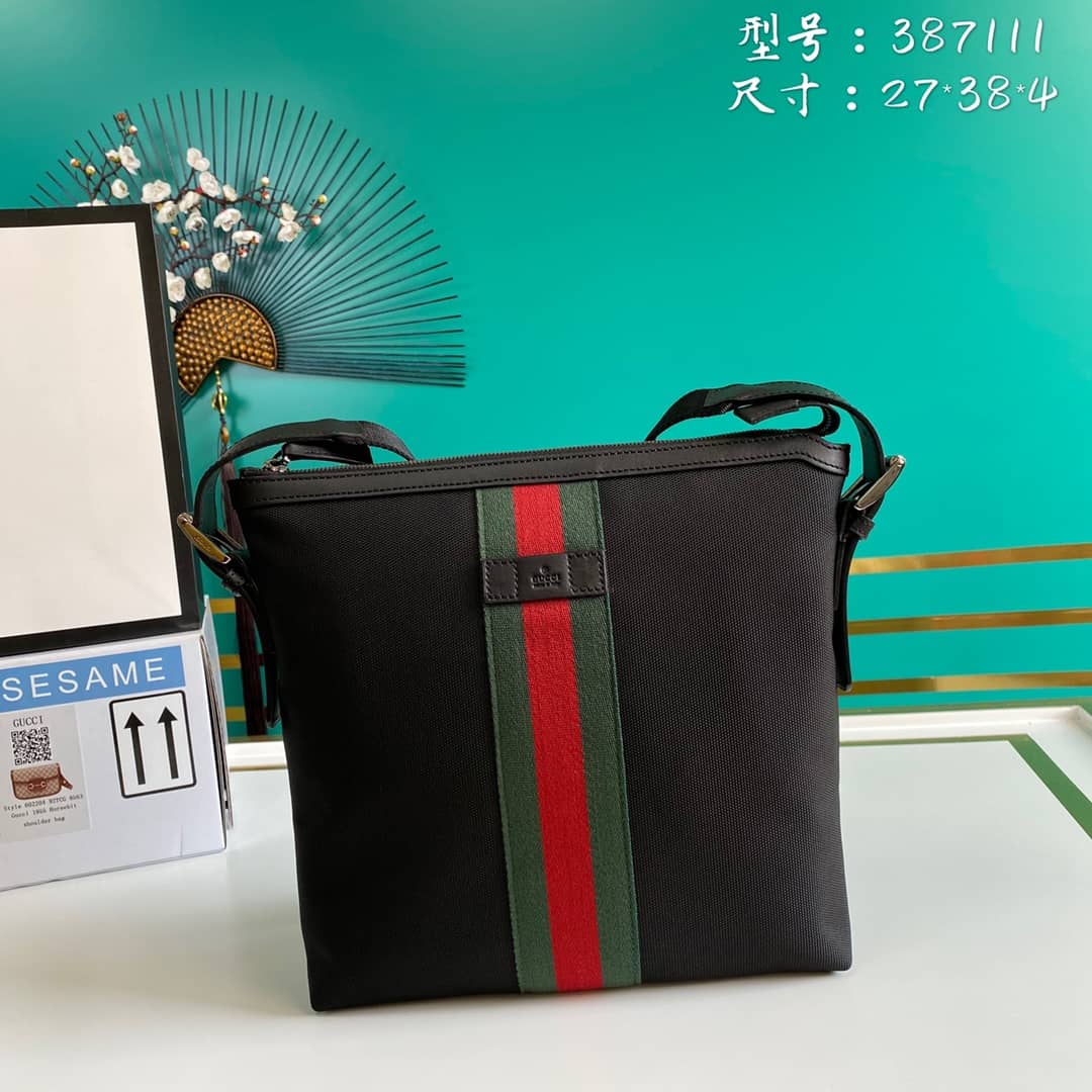 Gucci Web GG Supreme Flat Messenger Bag Replica 471454
