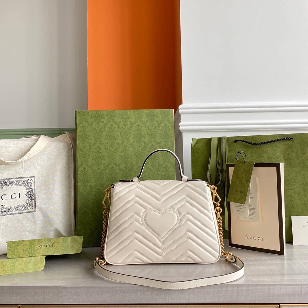 Gucci Marmont Dupe Mini GG Marmont Replica Bag White 498100