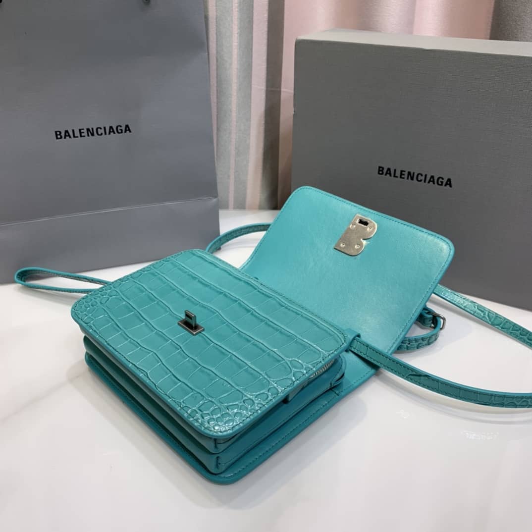 Balenciaga Crocodile Embossed Box Replica Shoulder Bag