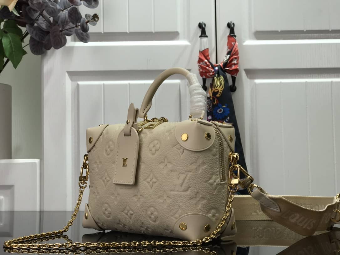 Best Replica Louis Vuitton Petite Malle Souple Monogram Replica Bag Beige M45571(ColaReps)