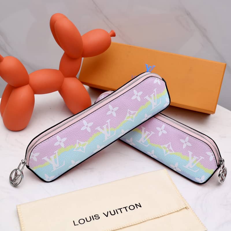 Louis Vuitton Pencil Pouch Elizabeth Monogram Canvas Replica Blue GI0009