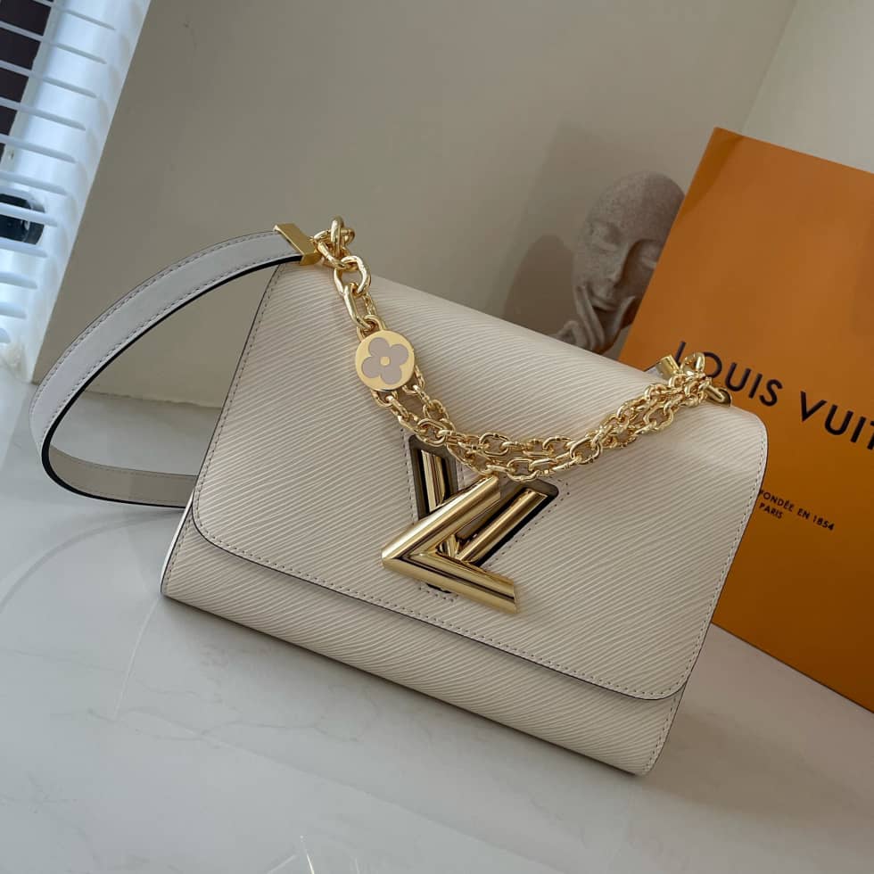 Louis Vuitton Twist MM Epi Grained Leather White M59403 Replica Crossbody Bag