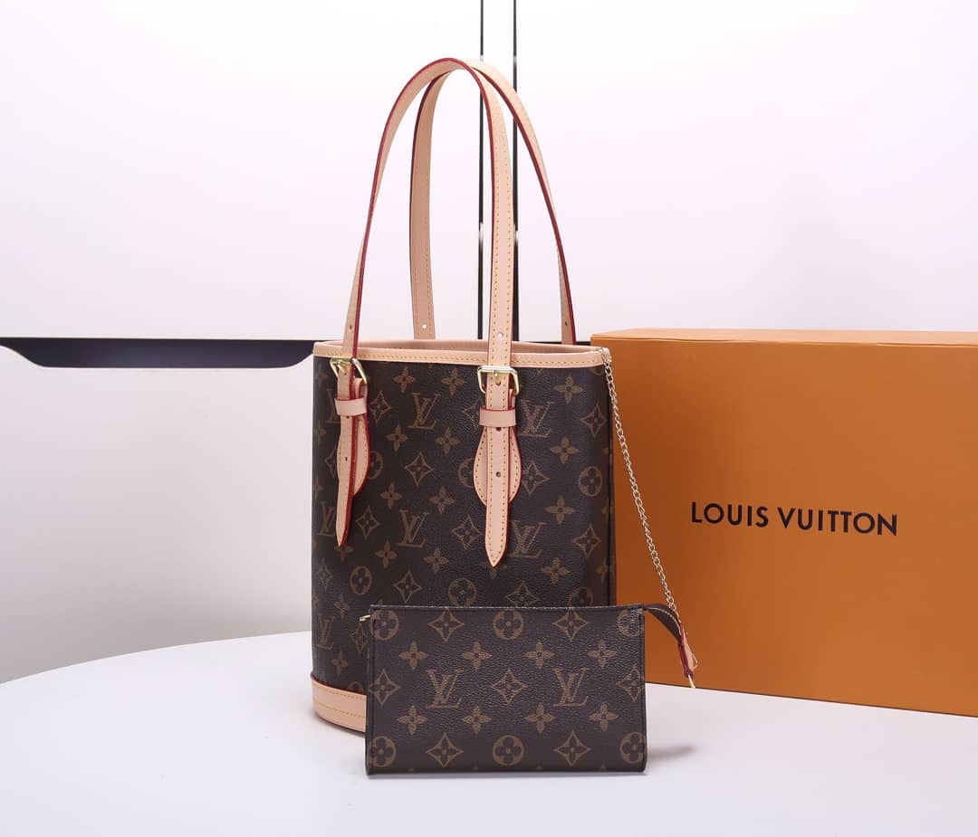 Louis Vuitton Petit PM Monogram Canvas Brown M42238 Replica Bucket Bag