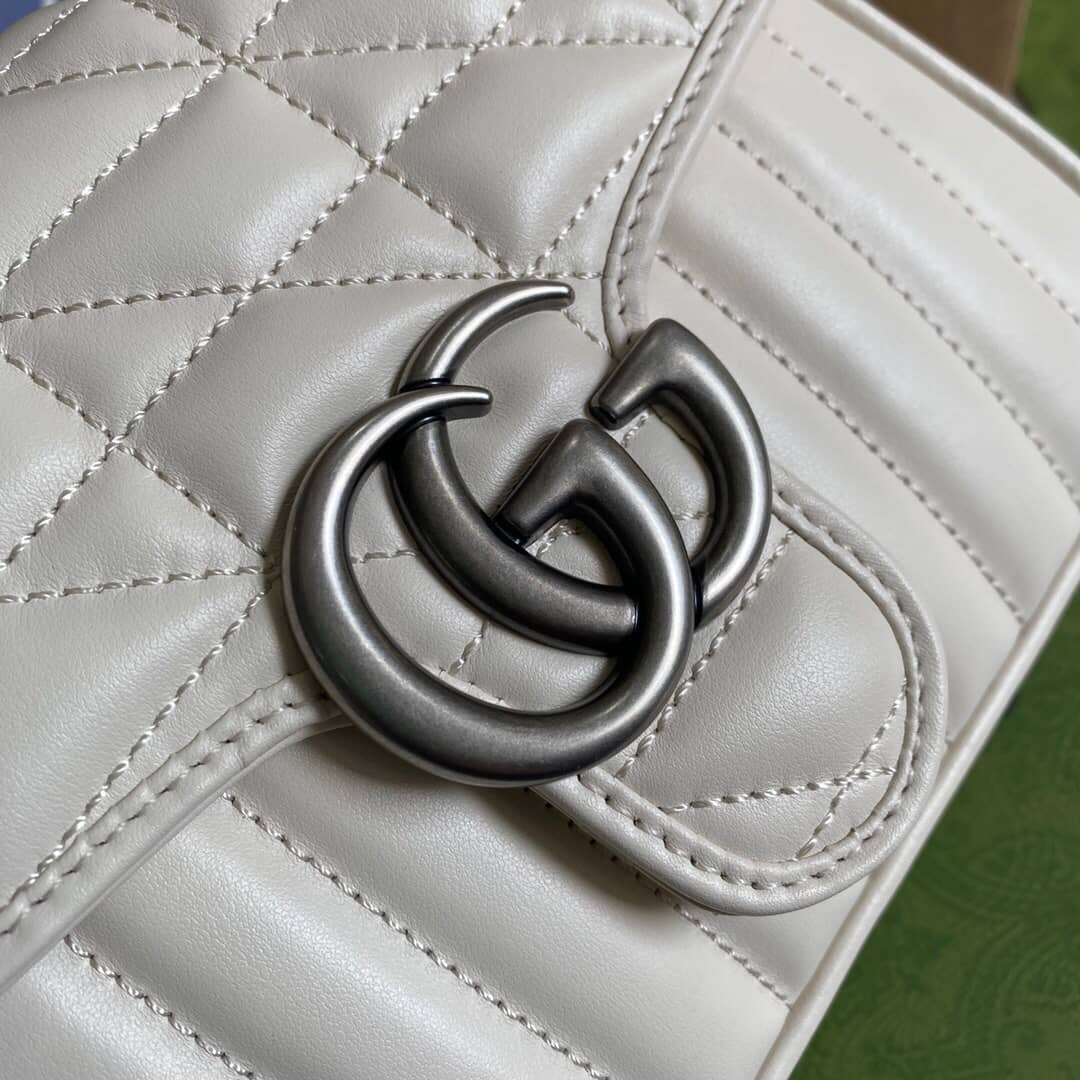 Gucci GG Marmont Mini Top Handle Bag Replica White 583571