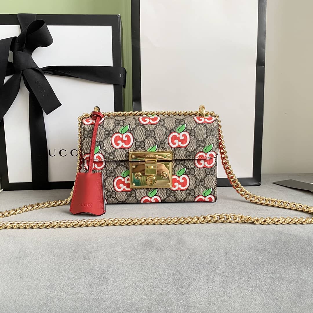 Gucci Padlock Small GG Chain Shoulder Bag Replica Red 409487