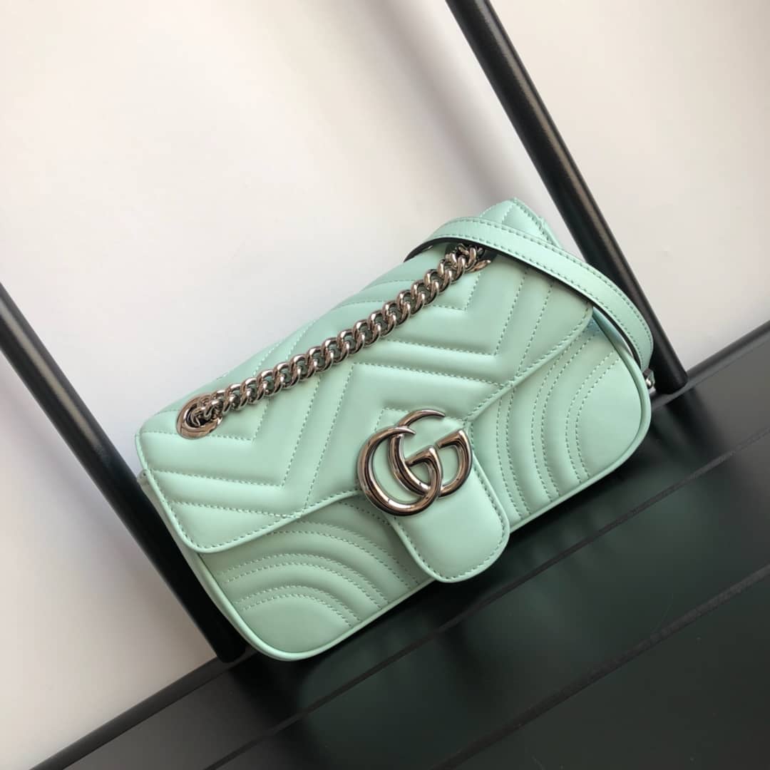 Gucci GG Marmont Mini Matelasse Shoulder Bag Replica Green 446744