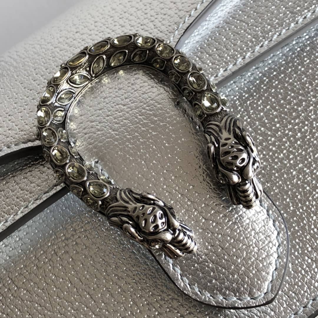 Gucci GG Dionysus Small Shoulder Bag Replica Silver 499623