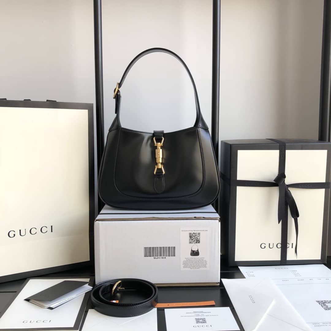 Gucci GG Jackie 1961 Small Hobo Shoulder Bag Replica Black 636709