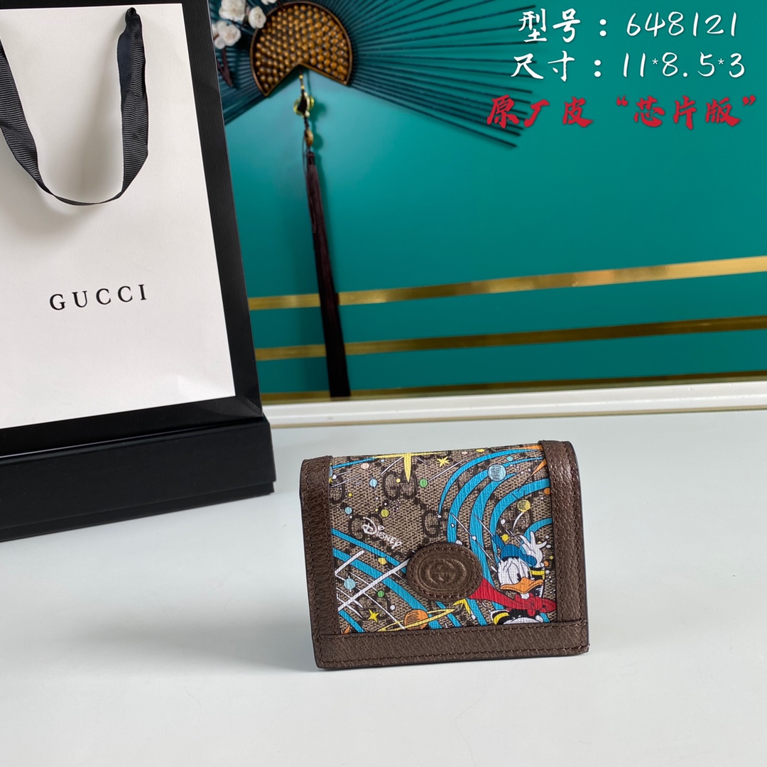 Gucci Disney Donald Duck Compact Wallet Replica 648121