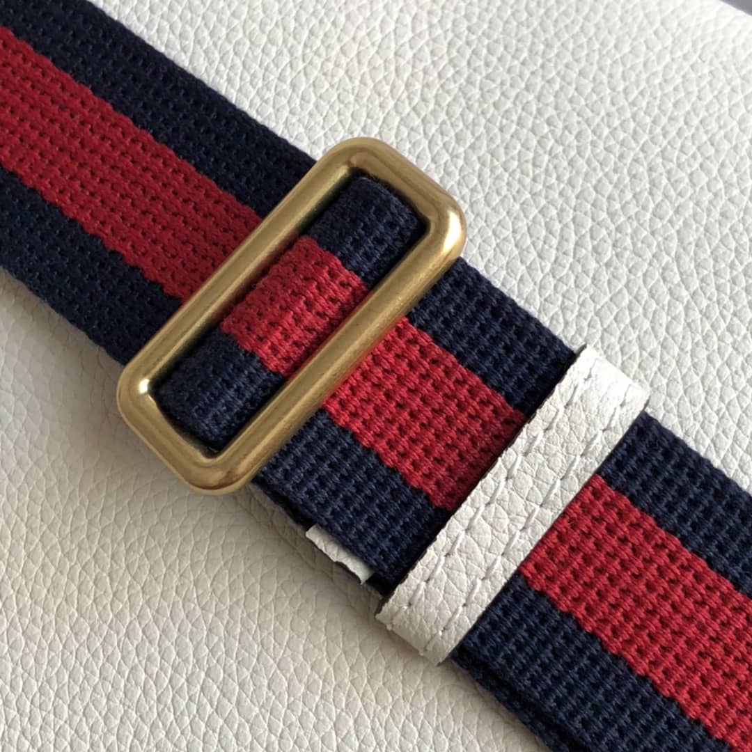 Gucci Print Leather Belt Waist Bum Bag Replica White 493869