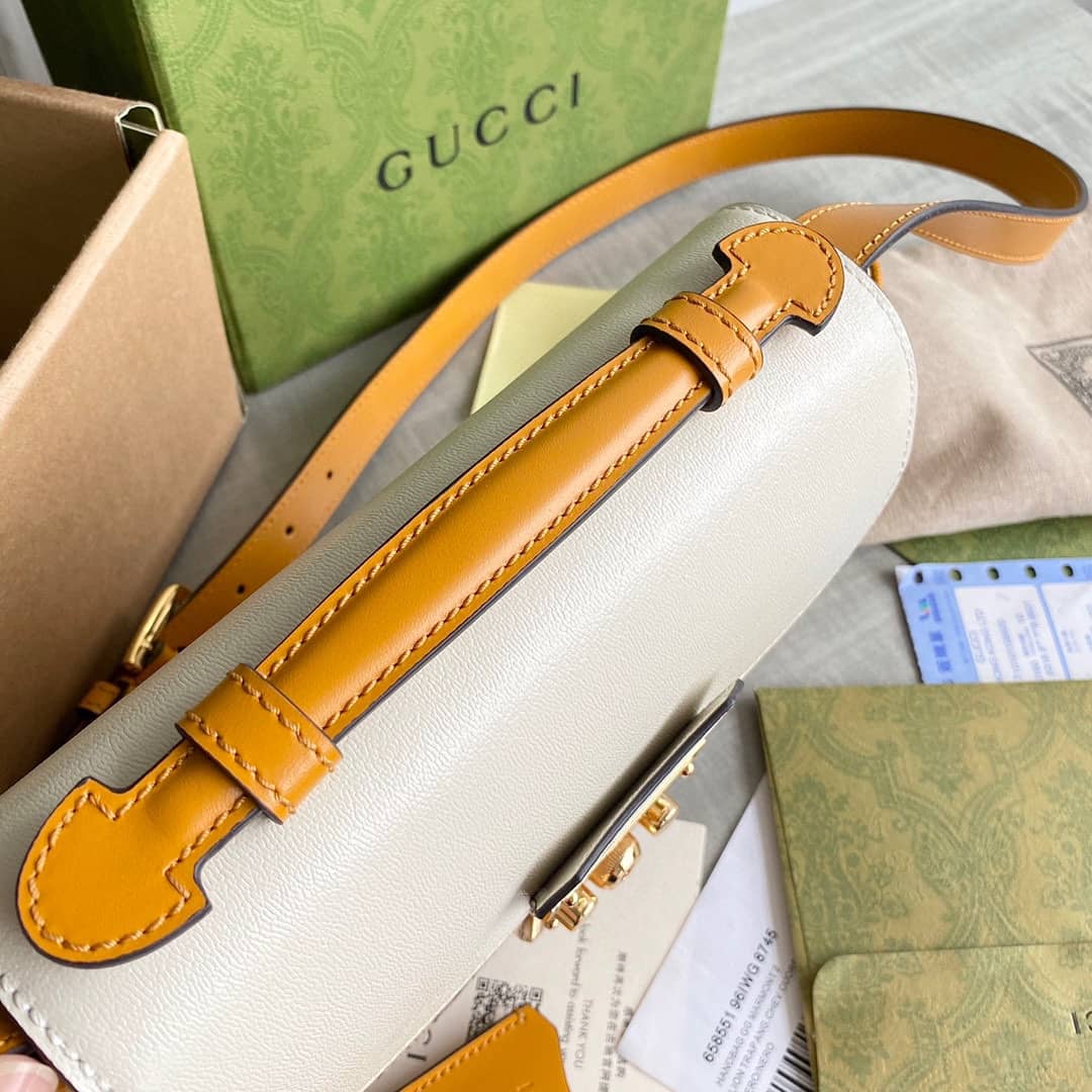 Gucci Padlock Mini GG Supreme Shoulder Bag Replica White 658487