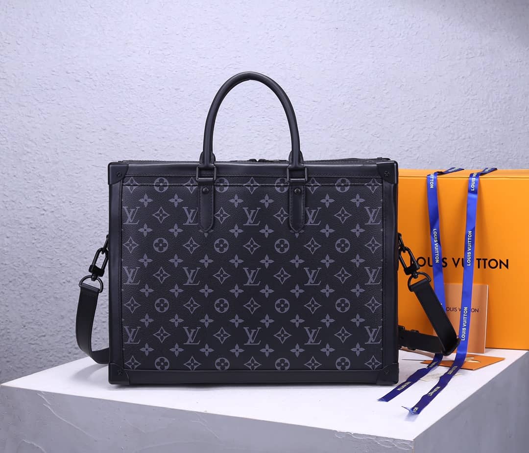 Louis Vuitton Monogram Soft Trunk Replica Briefcase Laptop Bag Black M44952