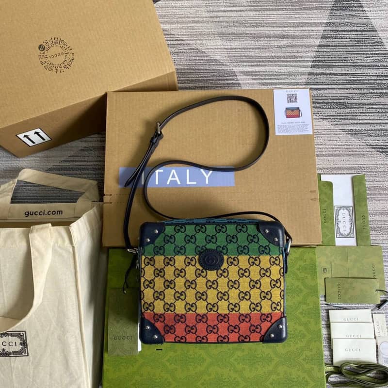 Gucci GG Supreme Leather Shoulder Bag Replica Colorful 626363