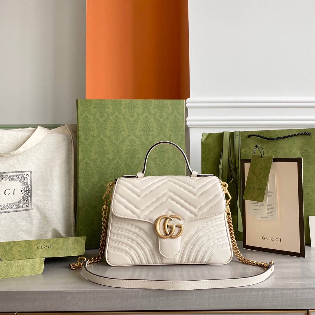 Gucci Marmont Dupe Mini GG Marmont Replica Bag White 498100