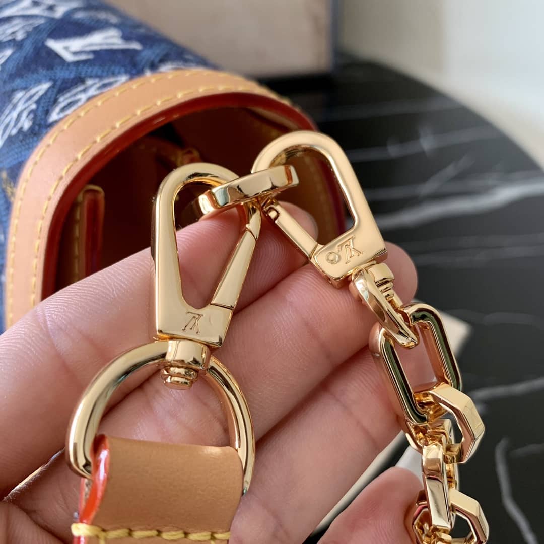 Louis Vuitton Since 1854 Jacquard Pattern Dauphine MM Replica Shoulder Bag Blue M57211