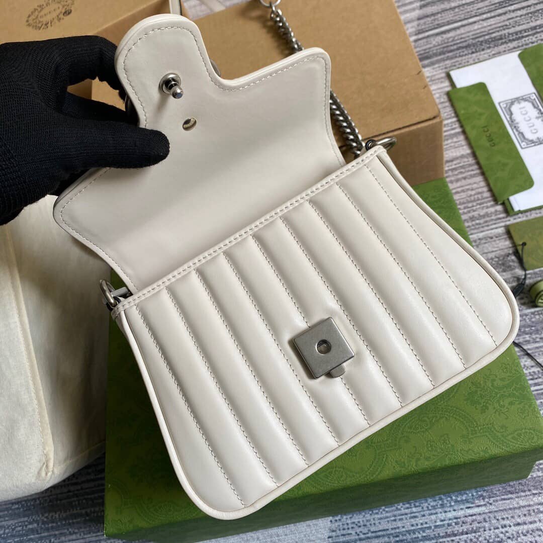Gucci GG Marmont Mini Top Handle Bag Replica White 583571