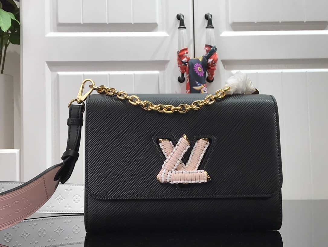 Louis Vuitton Epi leather Twist MM Replica Handbag Black M57667