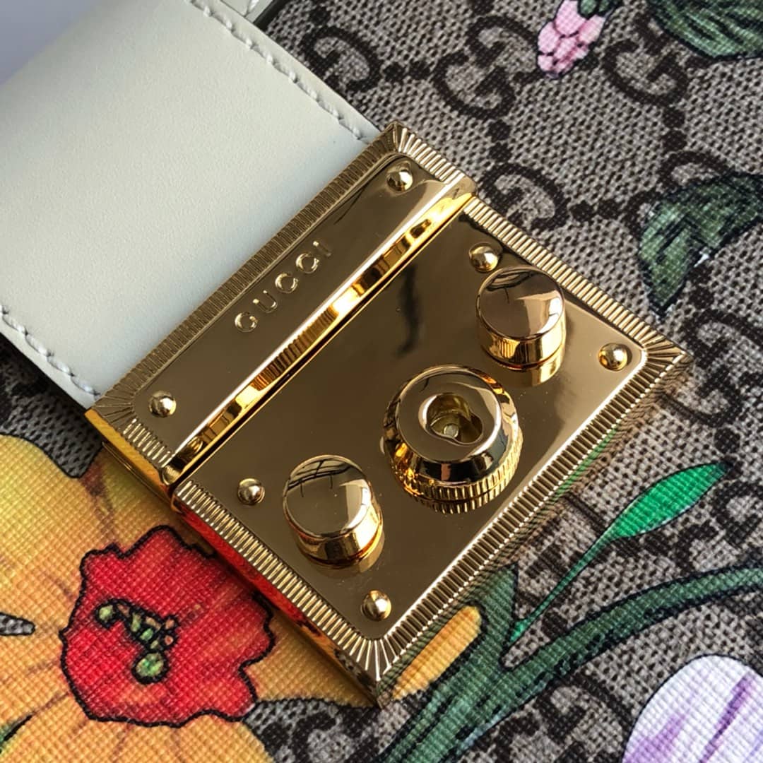 Gucci Padlock Small GG Supreme Canvas Shoulder Bag Replica Colorful 498156