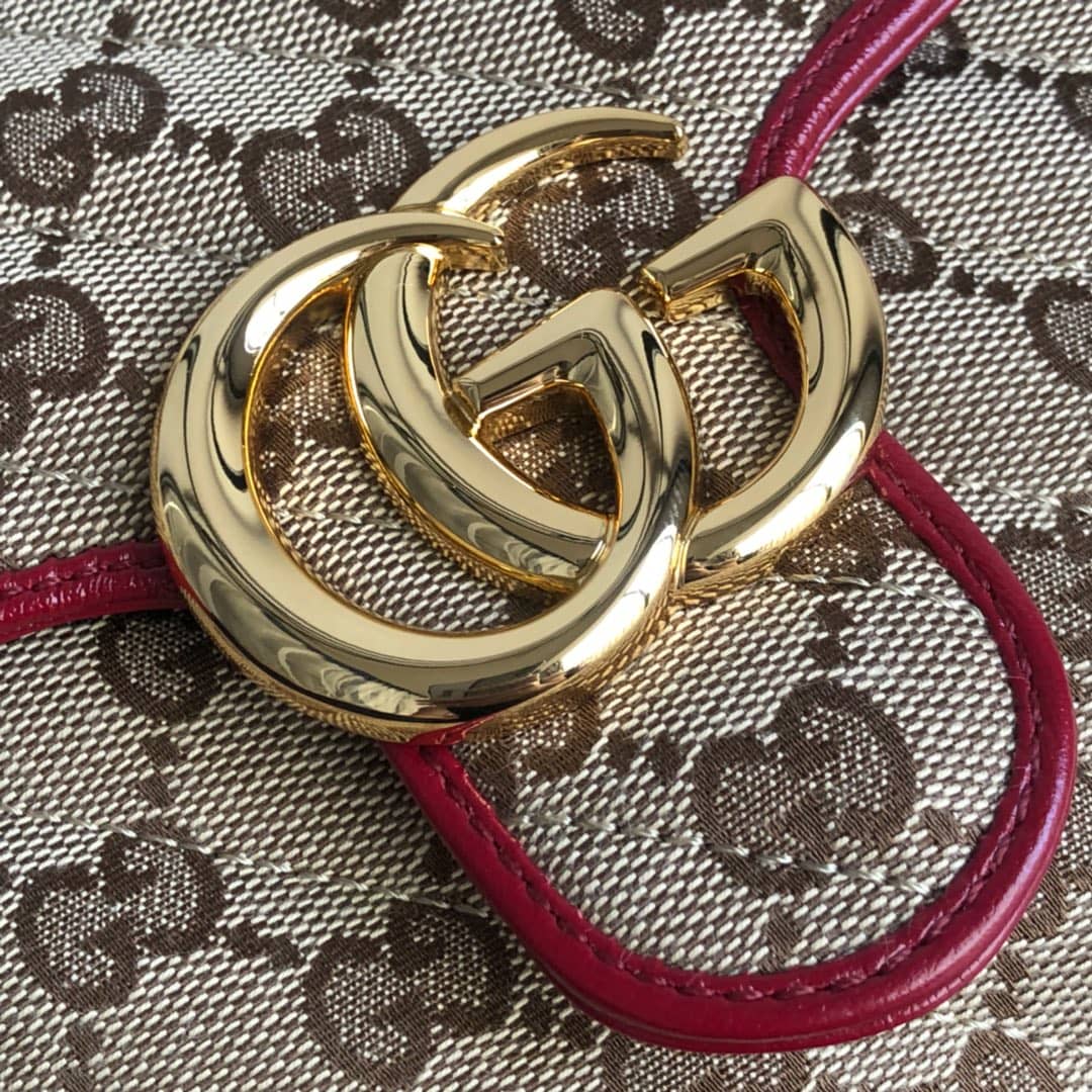 Gucci GG Marmont Mini Top Handle Bag Replica Red 583571