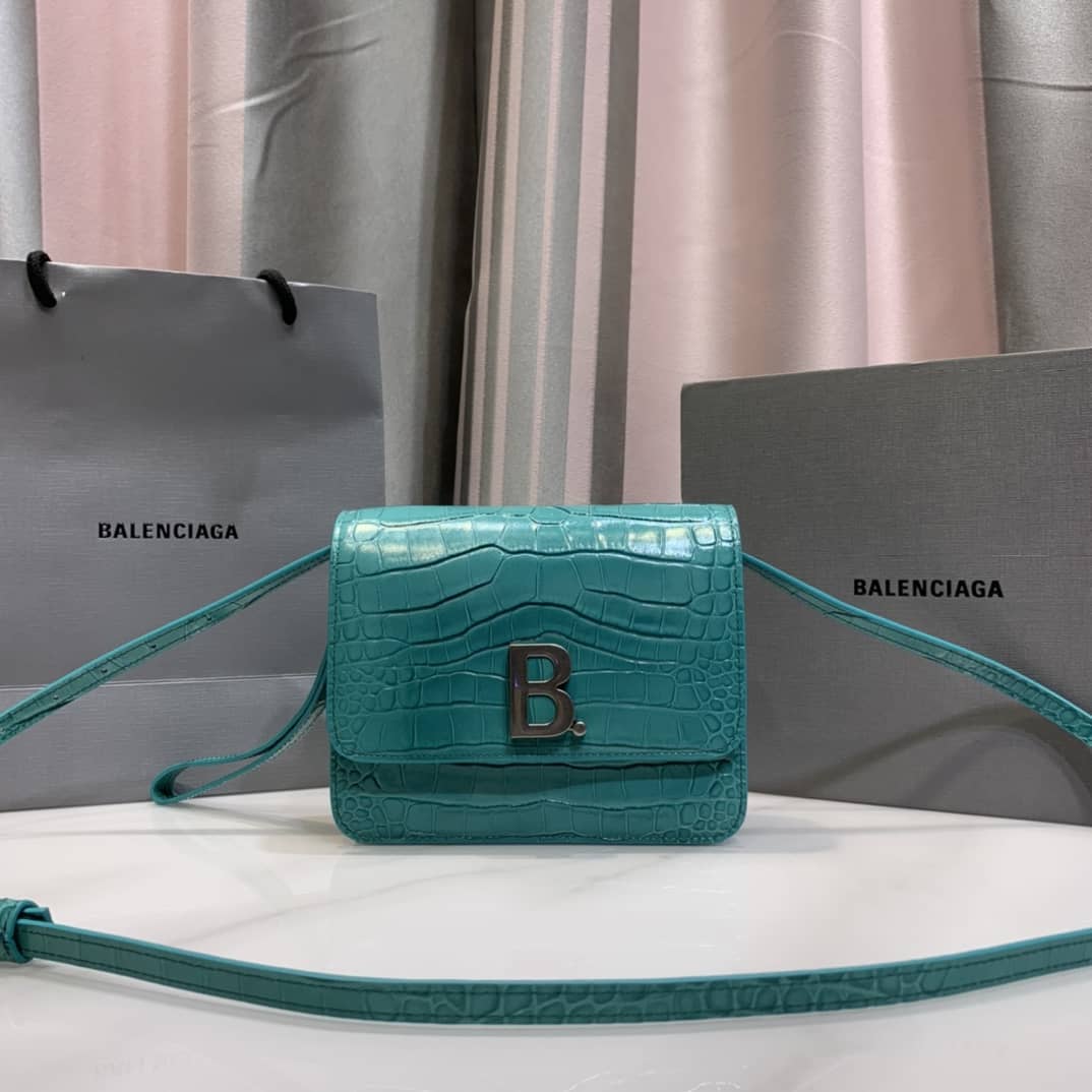 Balenciaga Crocodile Embossed Box Replica Shoulder Bag