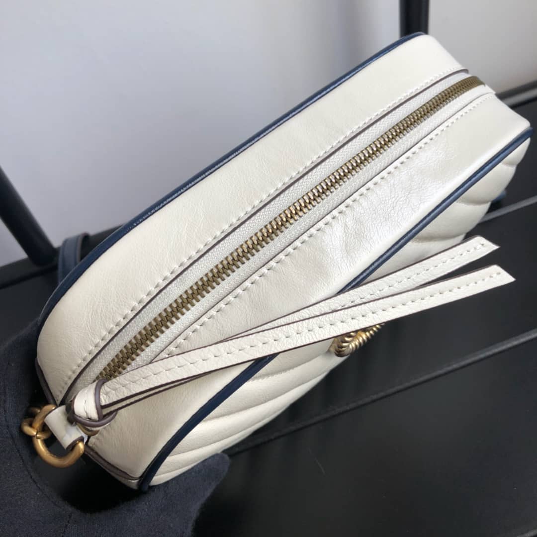 Gucci Handbag Dupes GG Marmont Small Shoulder Handbag Camera Bag Replica White 447632