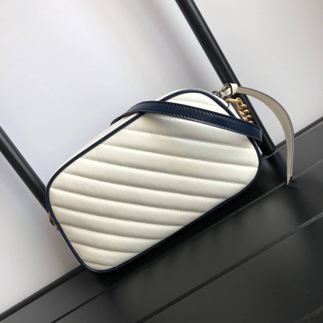 Gucci Handbag Dupes GG Marmont Small Shoulder Handbag Camera Bag Replica White 447632