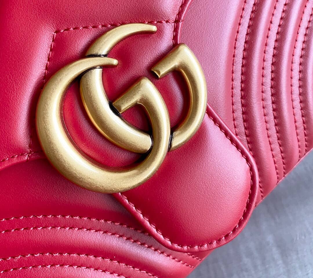 Gucci Marmont Dupe Mini GG Marmont Replica Bag Red 498100