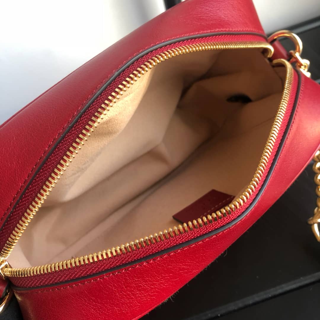 Gucci Handbag Dupes GG Marmont Small Shoulder Handbag Camera Bag Replica Brown 447632
