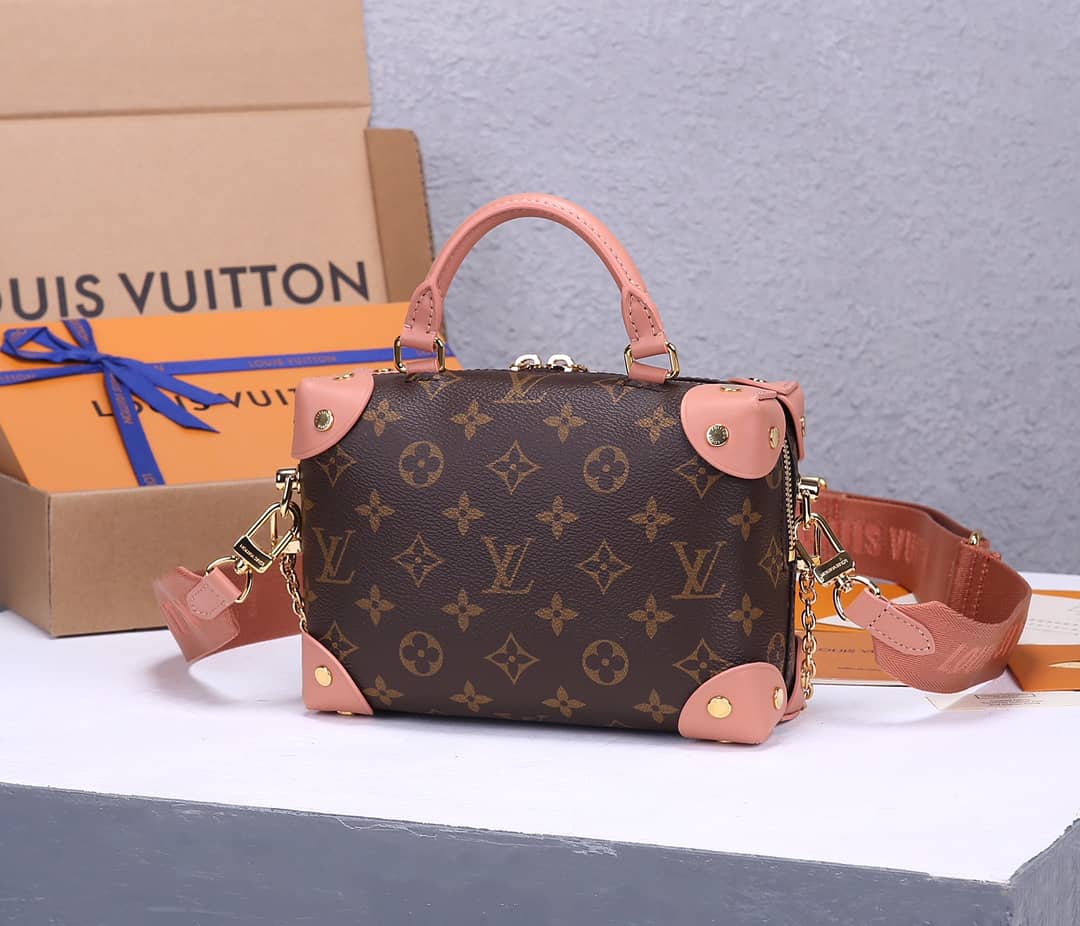 Louis Vuitton Petite Malle Souple Monogram Bag Replica Pink M45571
