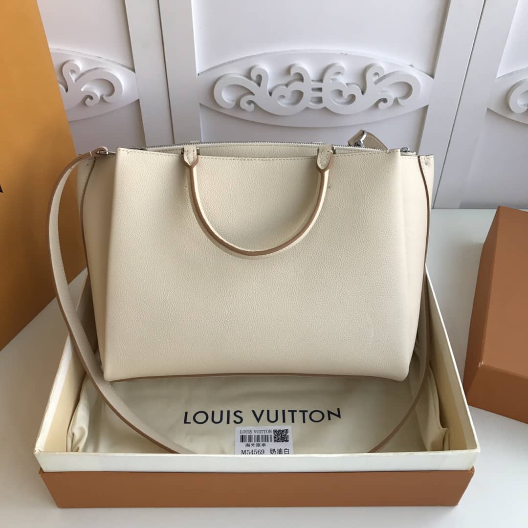 Louis Vuitton Lockmeto Leather Tote Replica White M54569