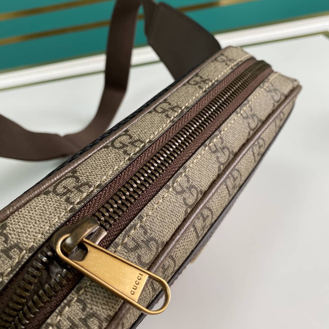 Gucci Ophidia Soft GG Supreme Belt Bag Ebony Beige Replica 574796