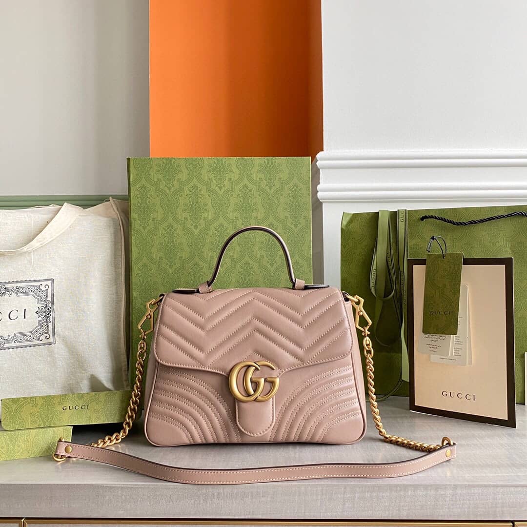 Gucci Marmont Dupe GG Marmont Replica Bag Pink 498100