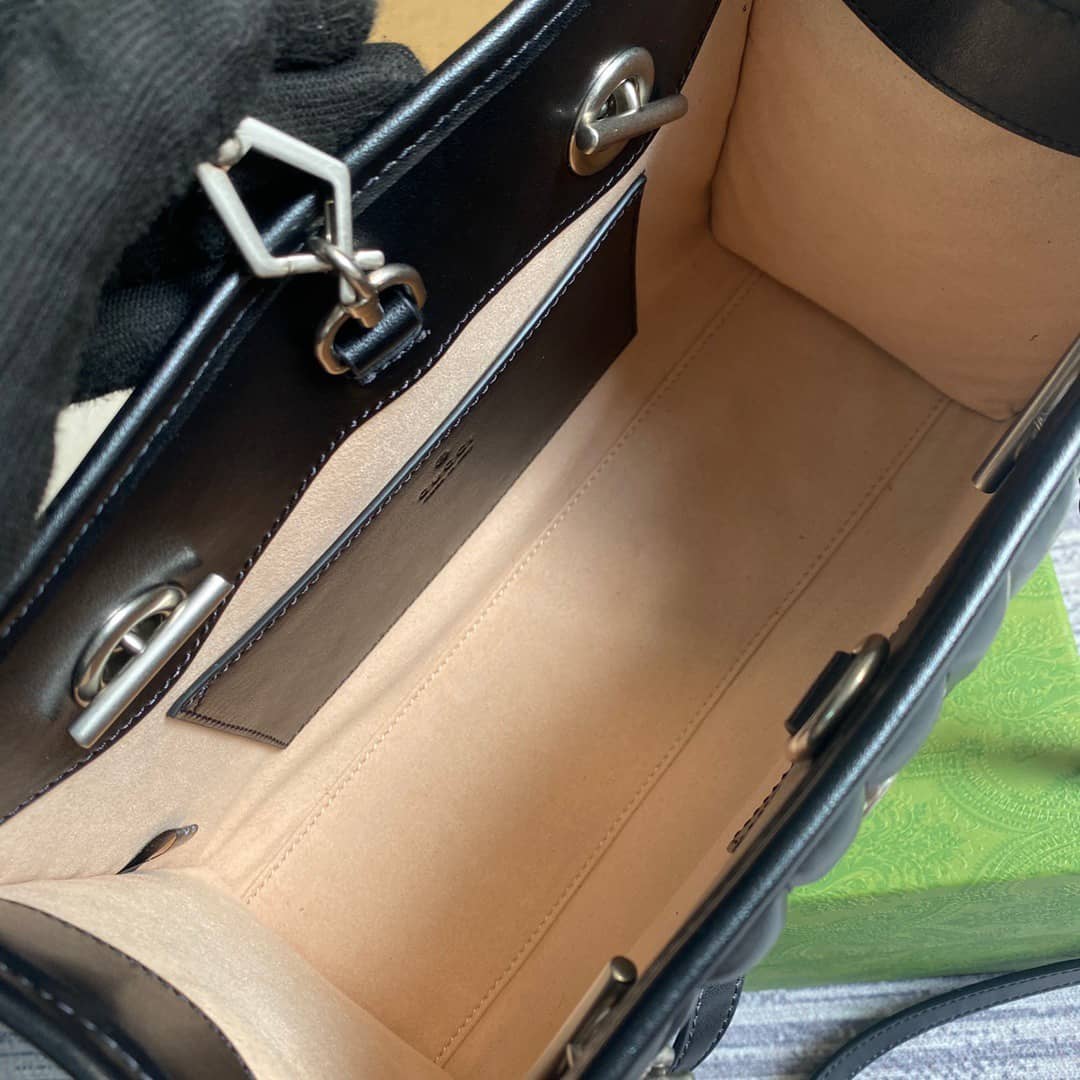 Gucci GG Marmont Small Tote Bag Replica Black 681483