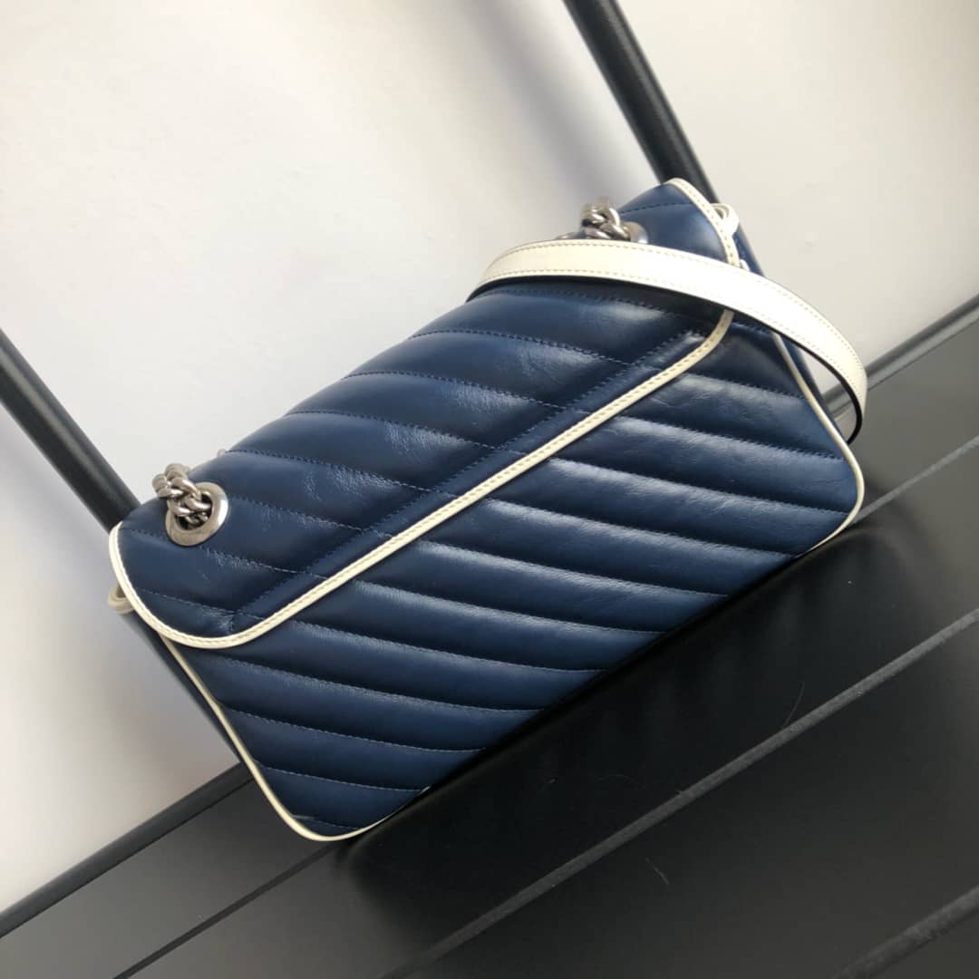 Gucci GG Marmont Matelasse Shoulder Bag Replica Blue 443497