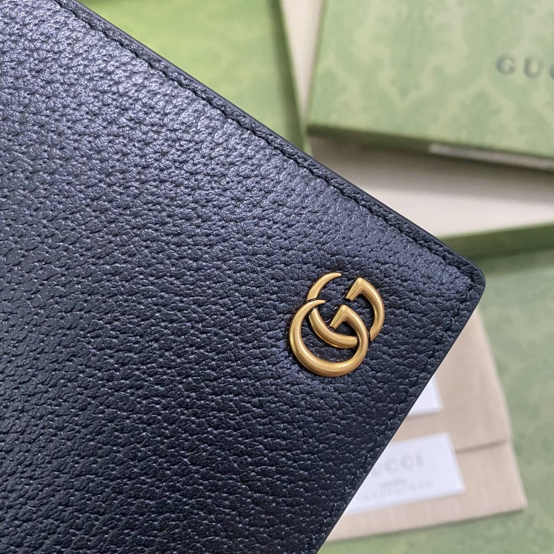 Gucci GG Marmont Black Leather Pouch Replica 658562