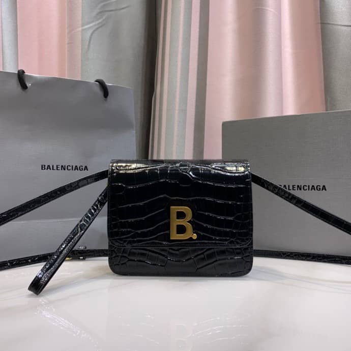 Balenciaga Crocodile Embossed Box Replica Shoulder Bag