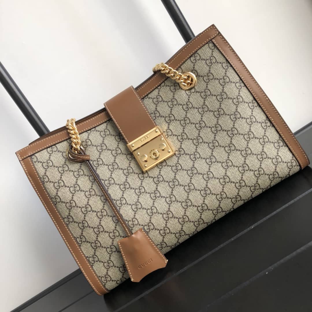 Gucci Padlock Medium GG Supreme Shoulder Bag Replica Brown 479197