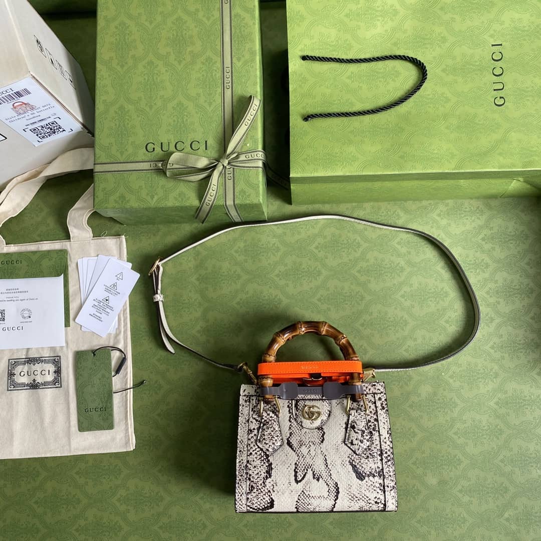 Gucci Diana Mini Bamboo Tote Bag Replica Gray 655661