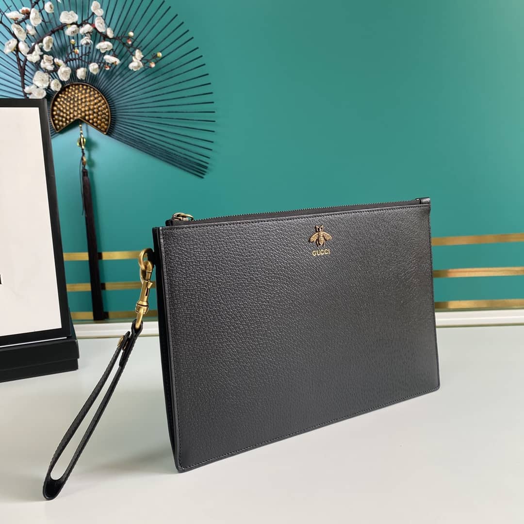 Gucci Animalier Leather Pouch Replica 523684