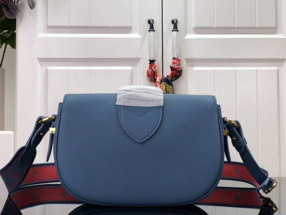 Louis Vuitton Pont 9 Soft MM Grained Calfskin Blue M58967 Replica Crossbody Bag