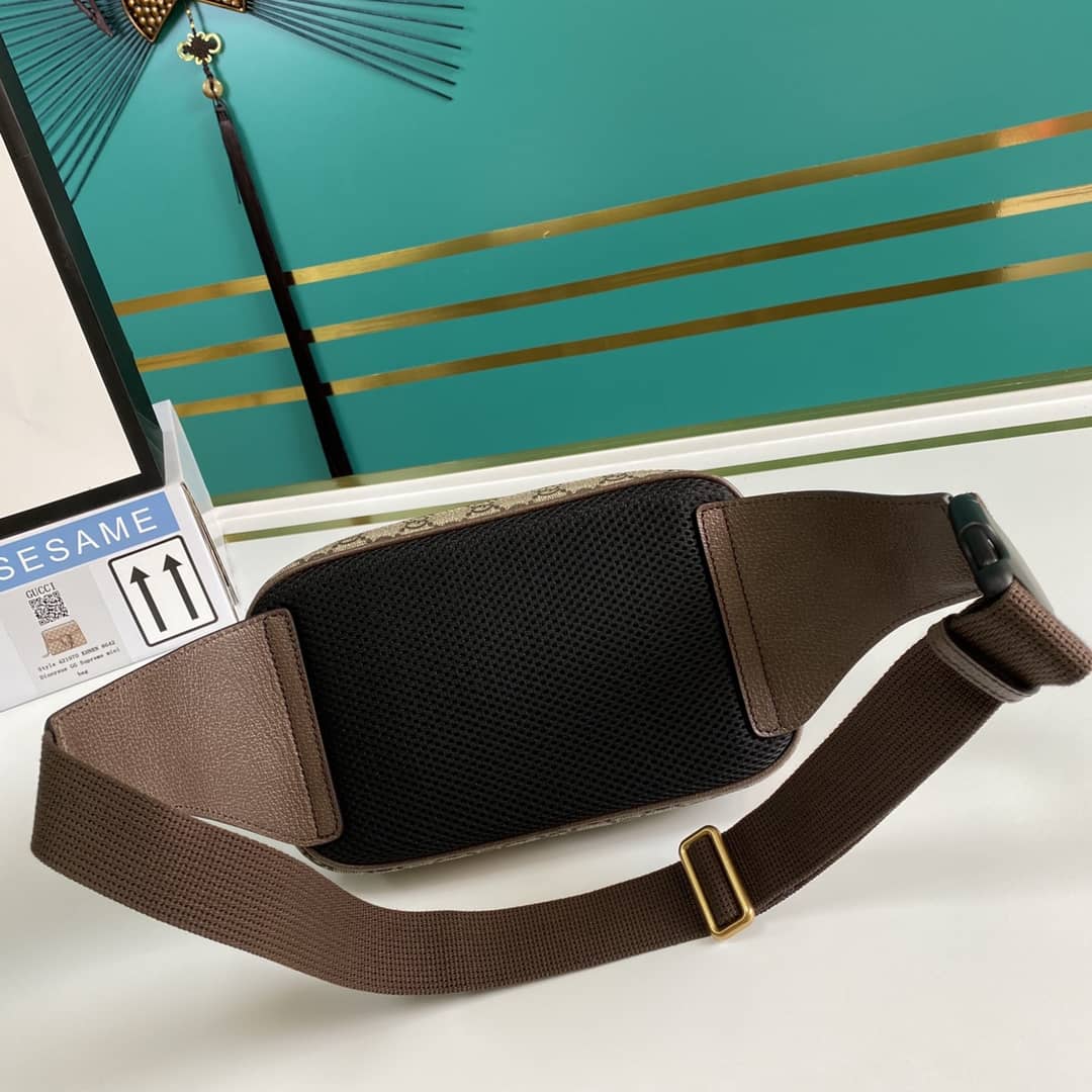 Gucci Ophidia Soft GG Supreme Belt Bag Ebony Beige Replica 574796