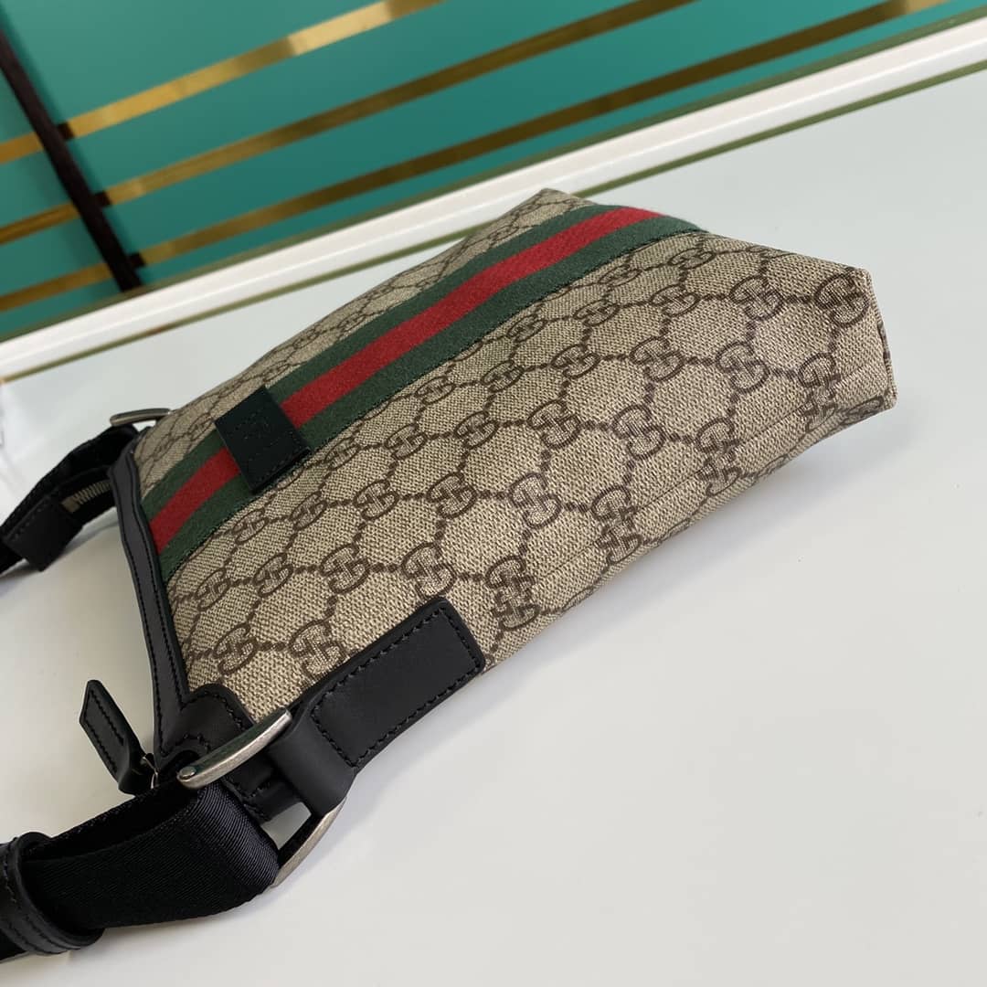 Gucci Web GG Supreme Flat Messenger Bag Replica 471454